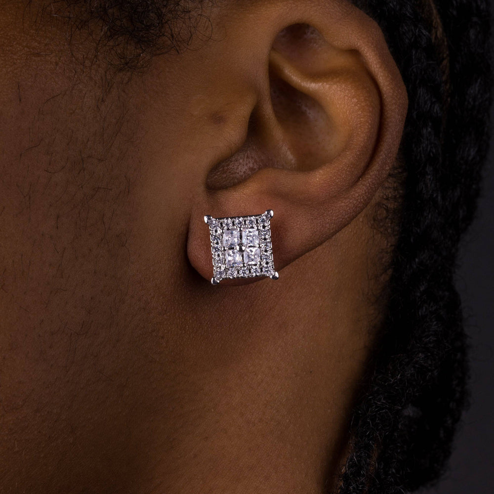 12mm Square Baguette Earrings - ICECLIQUE JEWELRY