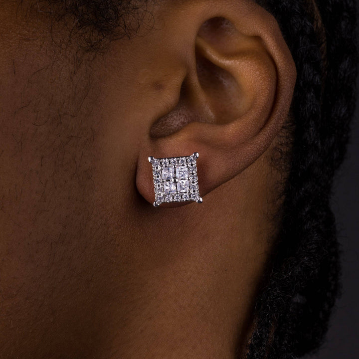 12mm Square Baguette Earrings - ICECLIQUE JEWELRY
