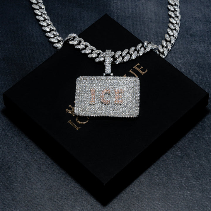 Custom Plate Letter Pendant - ICECLIQUE JEWELRY