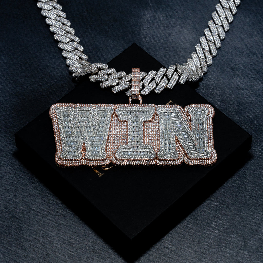 Custom VVS Baguette Letter Pendant - ICECLIQUE JEWELRY
