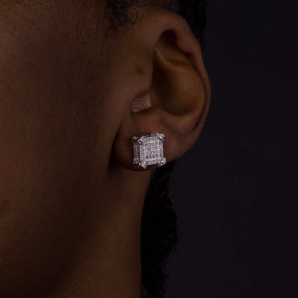 10mm Square Earrings - ICECLIQUE JEWELRY