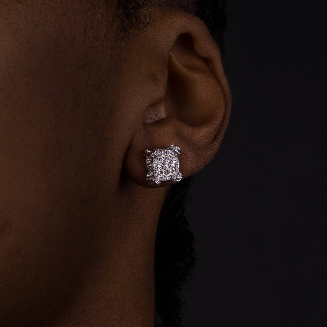 10mm Square Earrings - ICECLIQUE JEWELRY