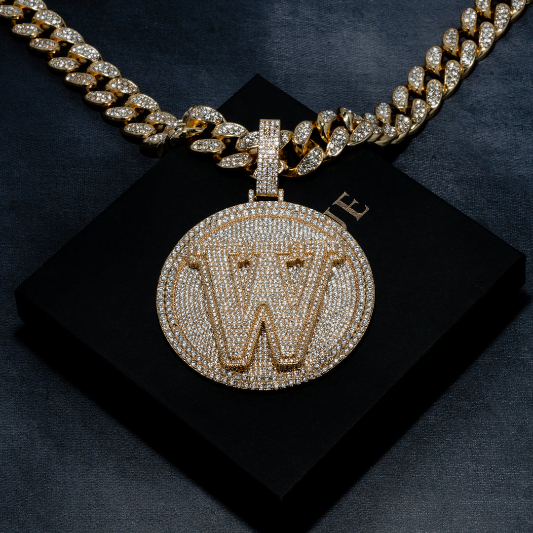 Custom Letter Layered Round Pendant - ICECLIQUE JEWELRY