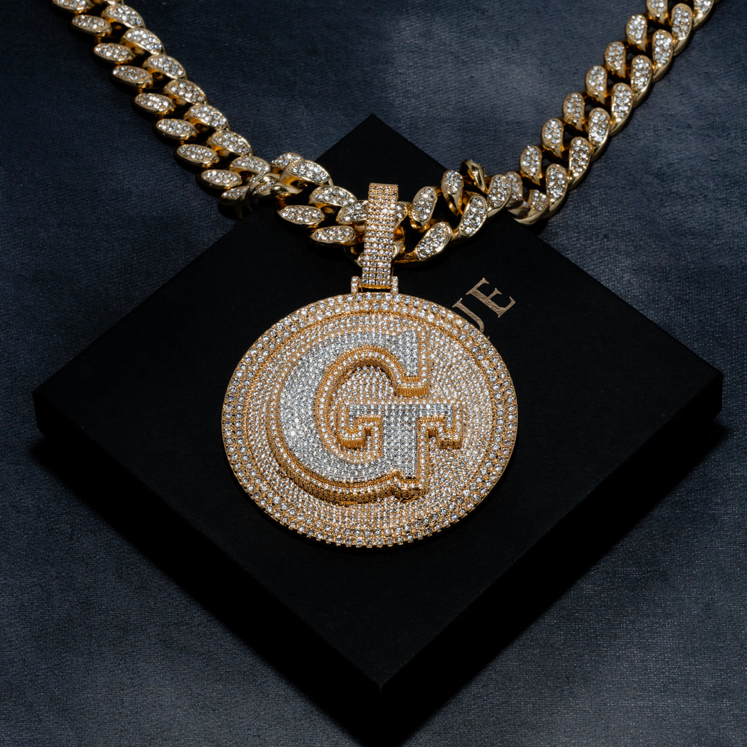 Custom Letter Layered Round Pendant - ICECLIQUE JEWELRY