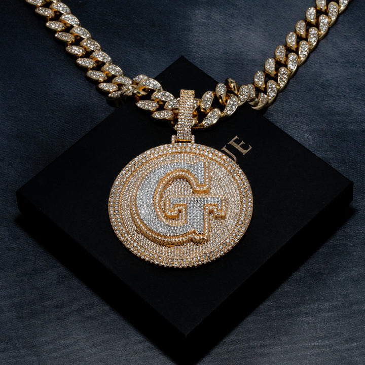 Custom Letter Layered Round Pendant - ICECLIQUE JEWELRY