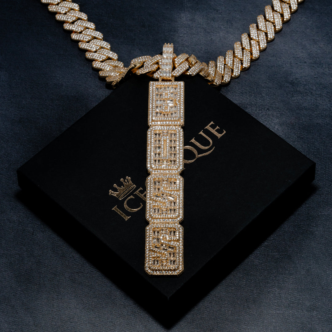 Custom Vertical Letter Pendant - ICECLIQUE JEWELRY