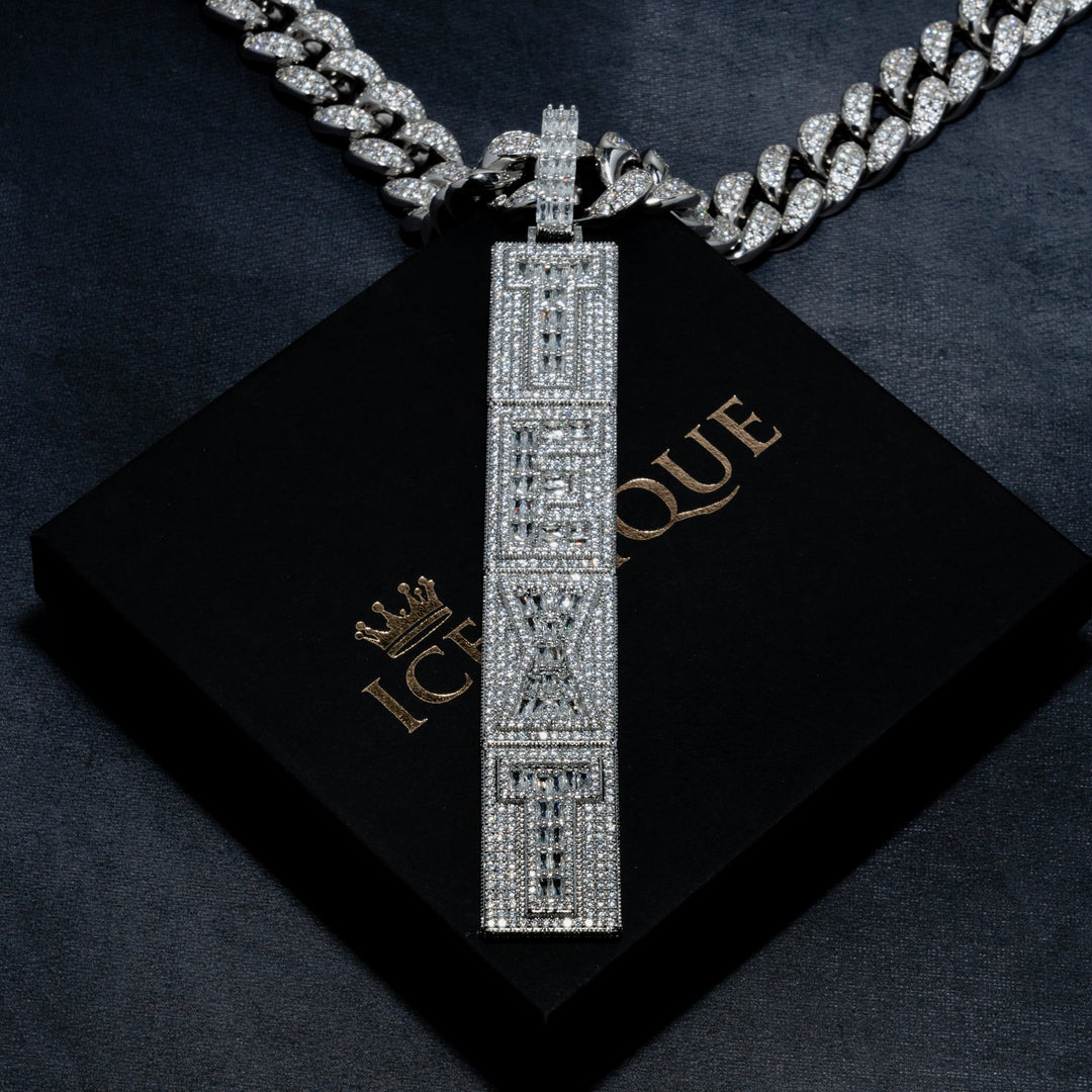 Custom Vertical Letter Pendant - ICECLIQUE JEWELRY