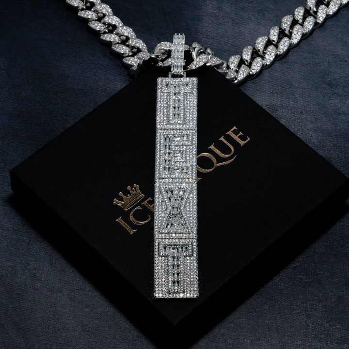 Custom Vertical Letter Pendant - ICECLIQUE JEWELRY