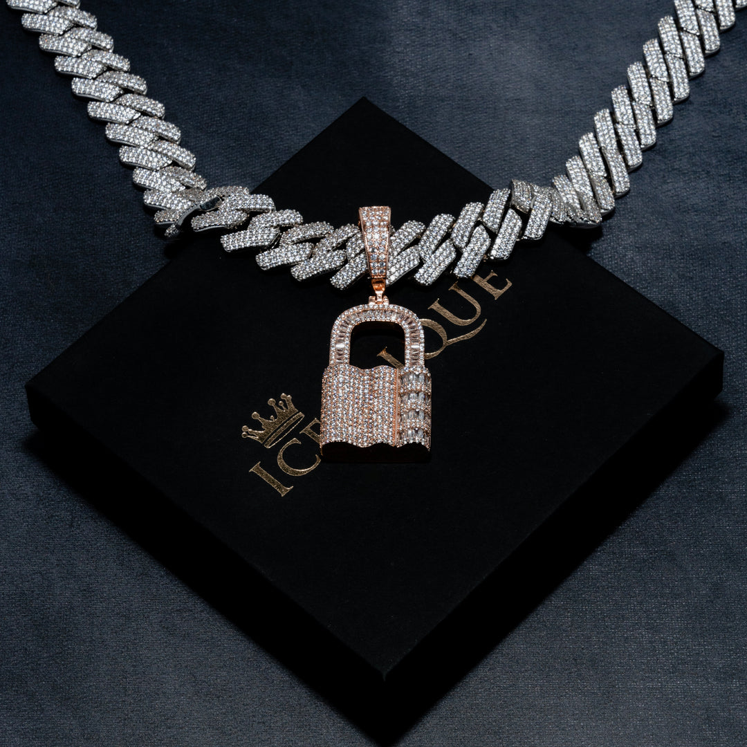 Iced Padlock Pendant - ICECLIQUE JEWELRY