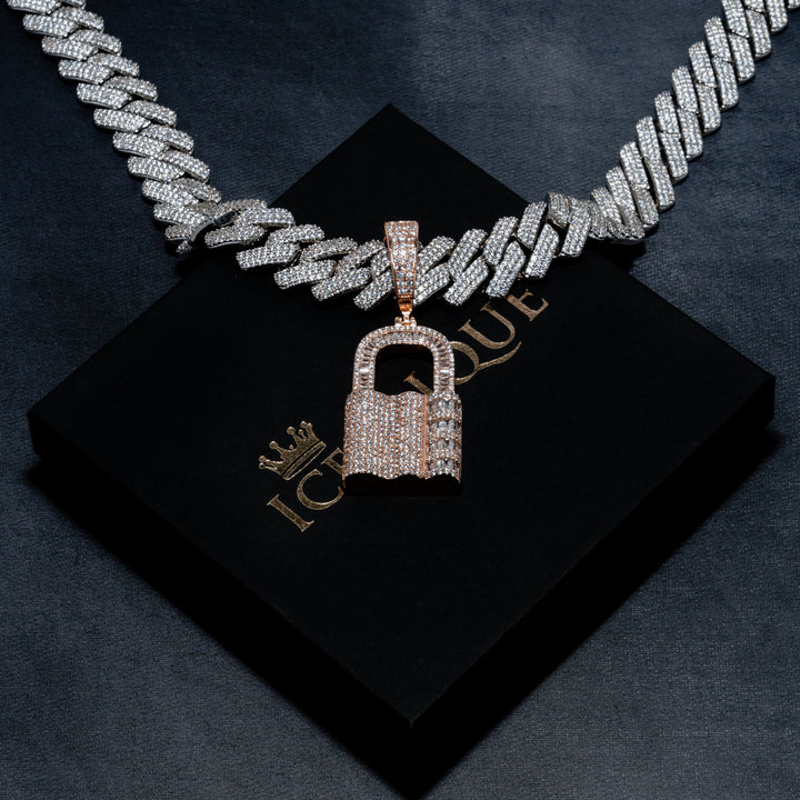 Iced Padlock Pendant - ICECLIQUE JEWELRY