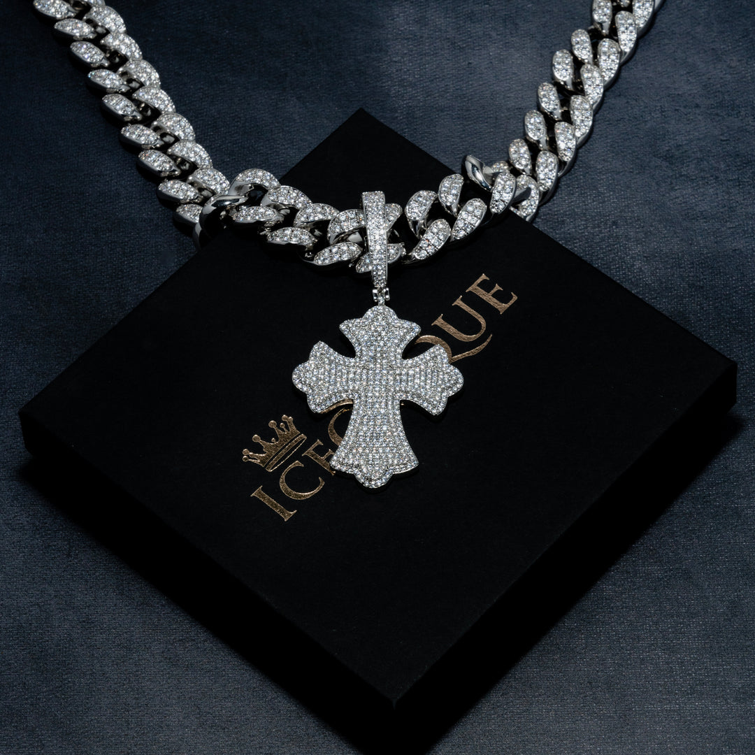 Iced Cross Pendant - ICECLIQUE JEWELRY