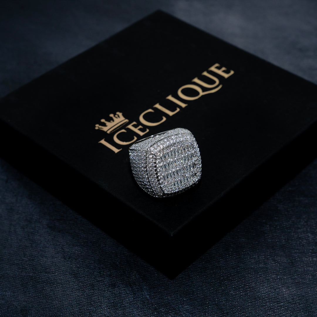 Fully Iced Baguette Ring - ICECLIQUE JEWELRY