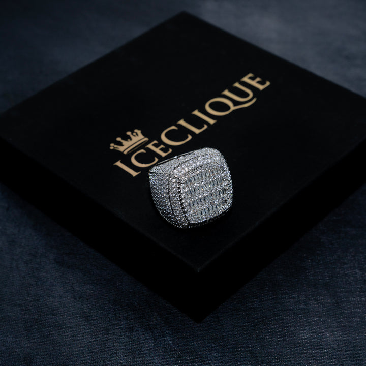 Fully Iced Baguette Ring - ICECLIQUE JEWELRY