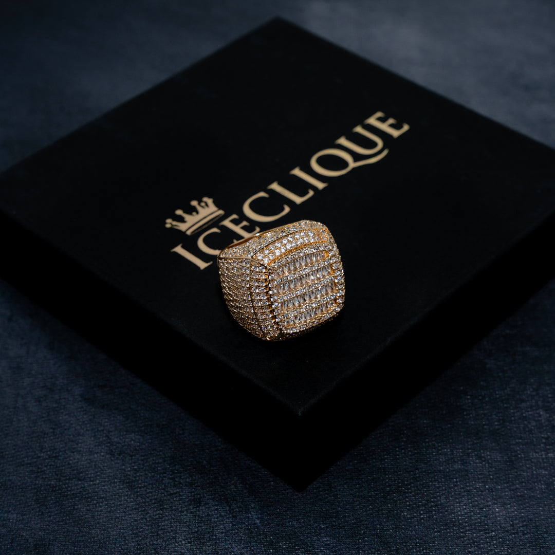 Fully Iced Baguette Ring - ICECLIQUE JEWELRY