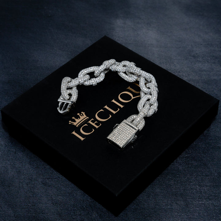 18MM Figaro Link Bracelet - ICECLIQUE JEWELRY