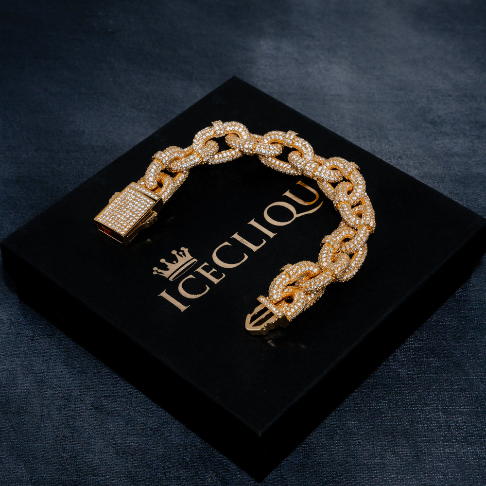 18MM Figaro Link Bracelet - ICECLIQUE JEWELRY