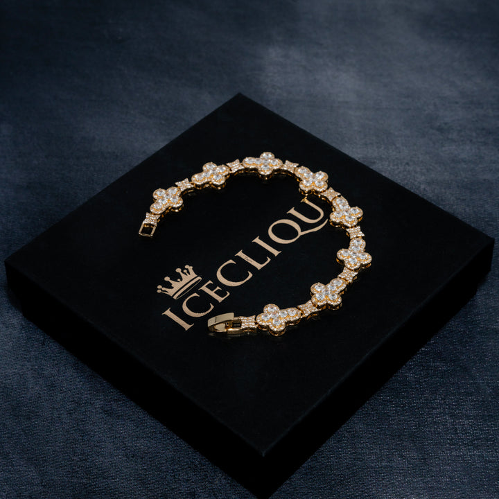 10MM Cross Bracelet - ICECLIQUE JEWELRY