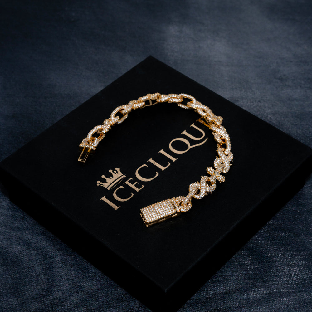 10MM Cross Bracelet - ICECLIQUE JEWELRY