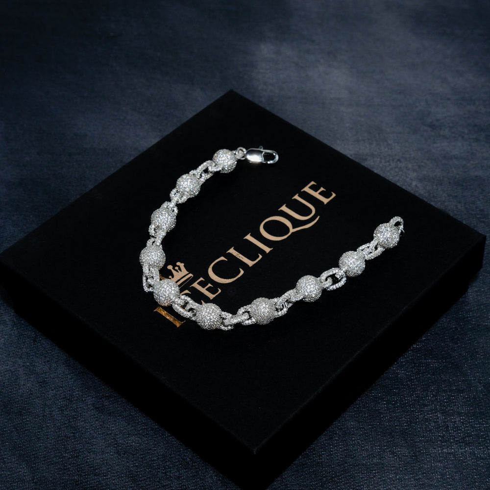 8MM Iced Bead Bracelet - ICECLIQUE JEWELRY
