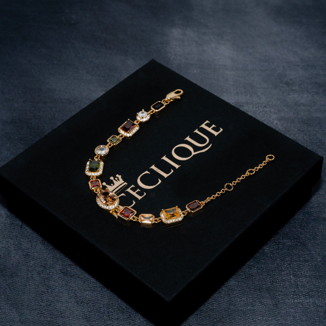 10MM Coloured Stone Bracelet - ICECLIQUE JEWELRY