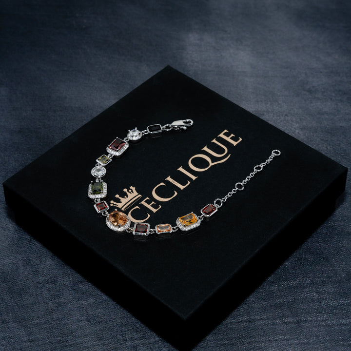10MM Coloured Stone Bracelet - ICECLIQUE JEWELRY