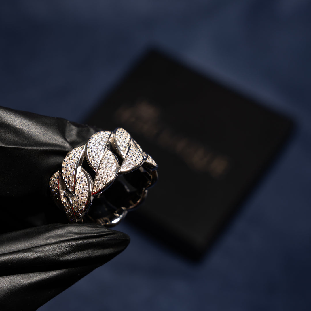 Cuban Ring - Moissanite & S925 - ICECLIQUE JEWELRY