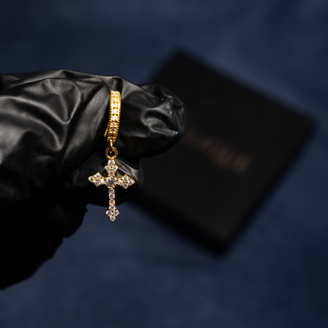 Cross Earrings - Moissanite & S925 - ICECLIQUE JEWELRY