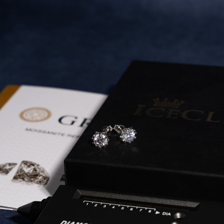 Free 1ct Snowflake Earrings - Moissanite & S925 - ICECLIQUE JEWELRY