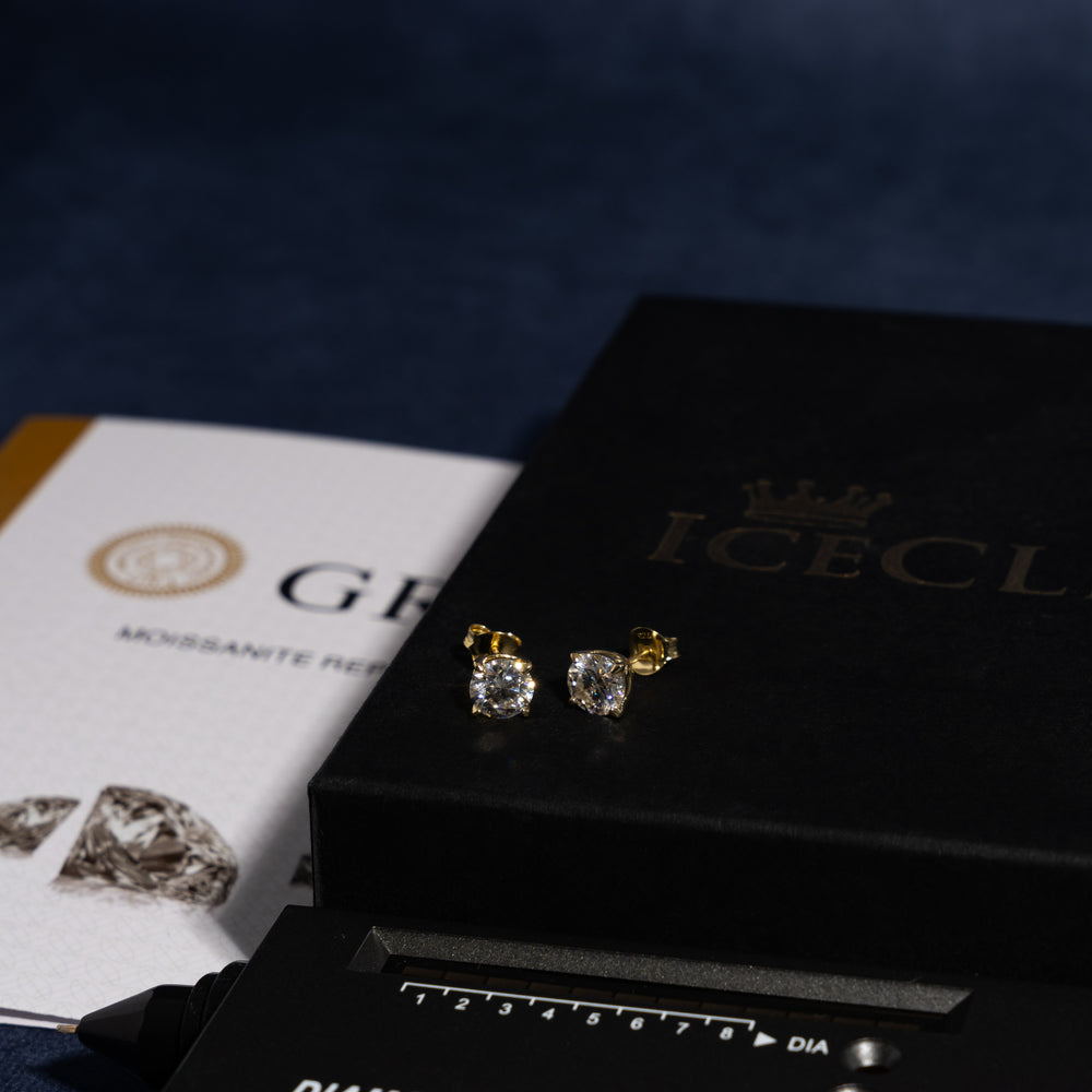 1ct Claw Earrings - Moissanite & S925 - ICECLIQUE JEWELRY