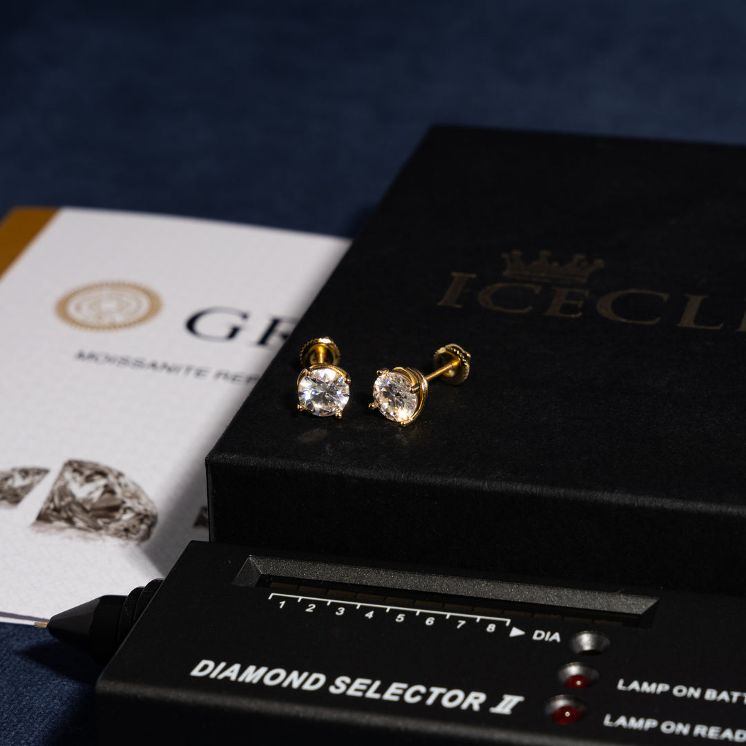 1ct Moissanite & S925 Earrings - ICECLIQUE JEWELRY
