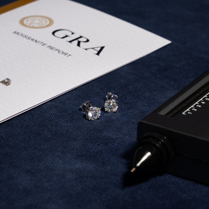 1ct Claw Earrings - Moissanite & S925 - ICECLIQUE JEWELRY