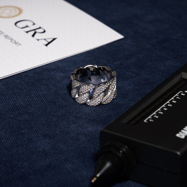Cuban Ring - Moissanite & S925 - ICECLIQUE JEWELRY