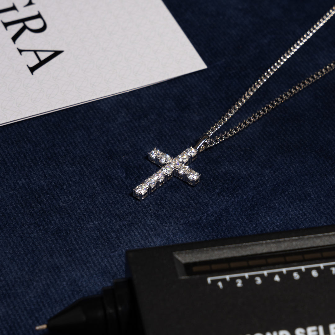 4.5ct Cross Pendant - Moissanite & S925 (Free S925 2mm Cuban Chain) - ICECLIQUE JEWELRY