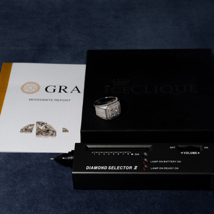 Square Ring - Moissanite & S925 - ICECLIQUE JEWELRY