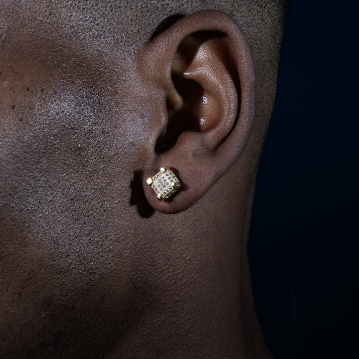 8.2mm 0.55ct Square Cluster Earrings - Moissanite & S925