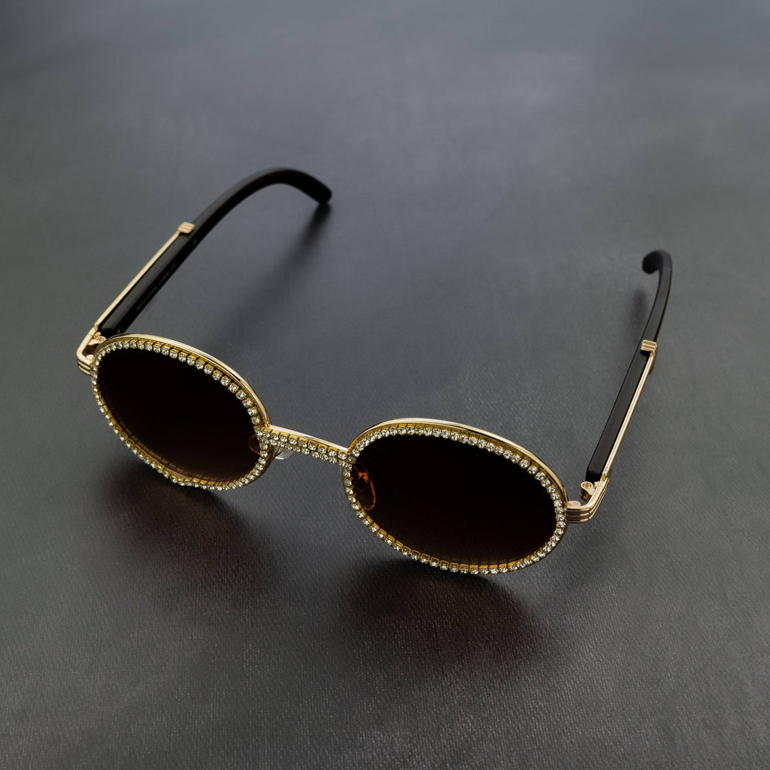 Free Iced Out Oval Glasses - Black Lens - ICECLIQUE JEWELRY