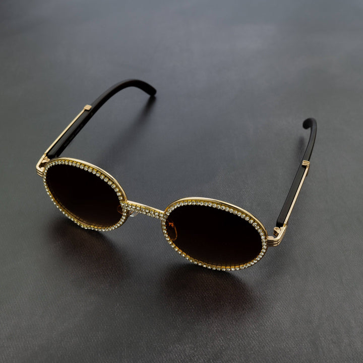 Free Iced Out Oval Glasses - Black Lens - ICECLIQUE JEWELRY