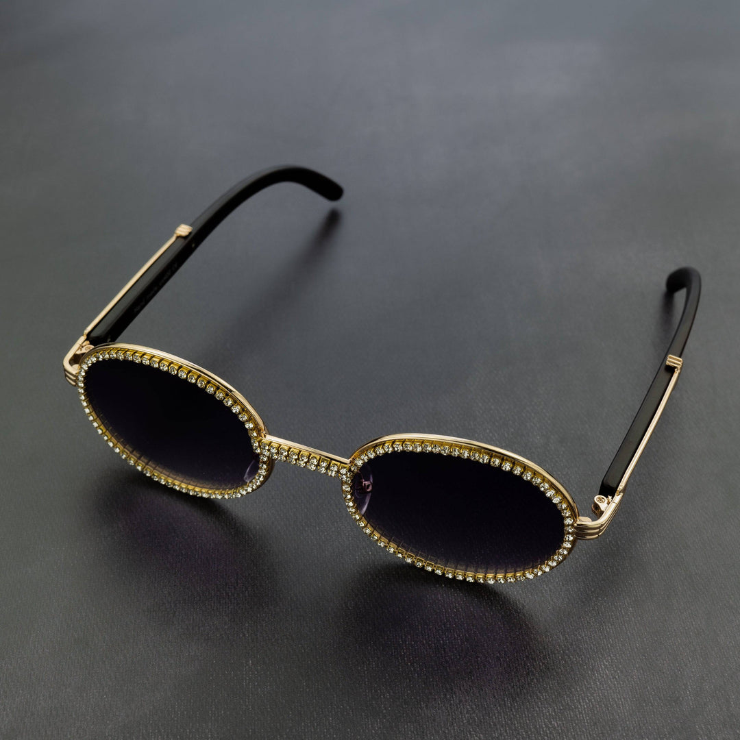 Free Iced Out Oval Glasses - Black Lens - ICECLIQUE JEWELRY