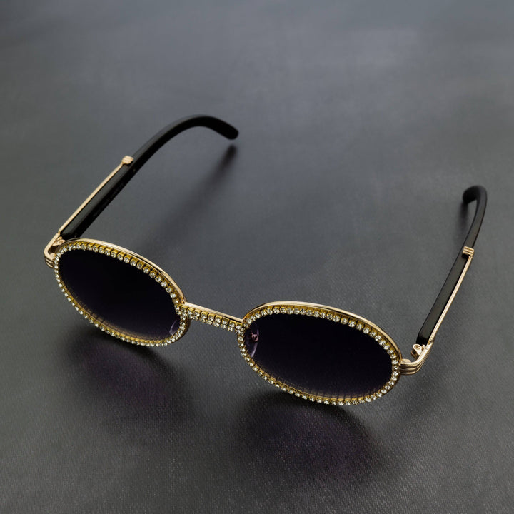 Free Iced Out Oval Glasses - Black Lens - ICECLIQUE JEWELRY