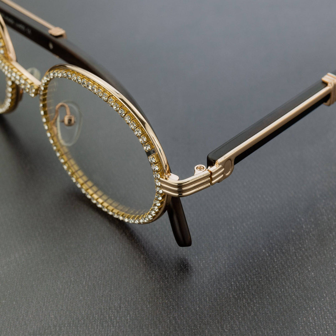 Free Iced Out Oval Glasses - Black Lens - ICECLIQUE JEWELRY