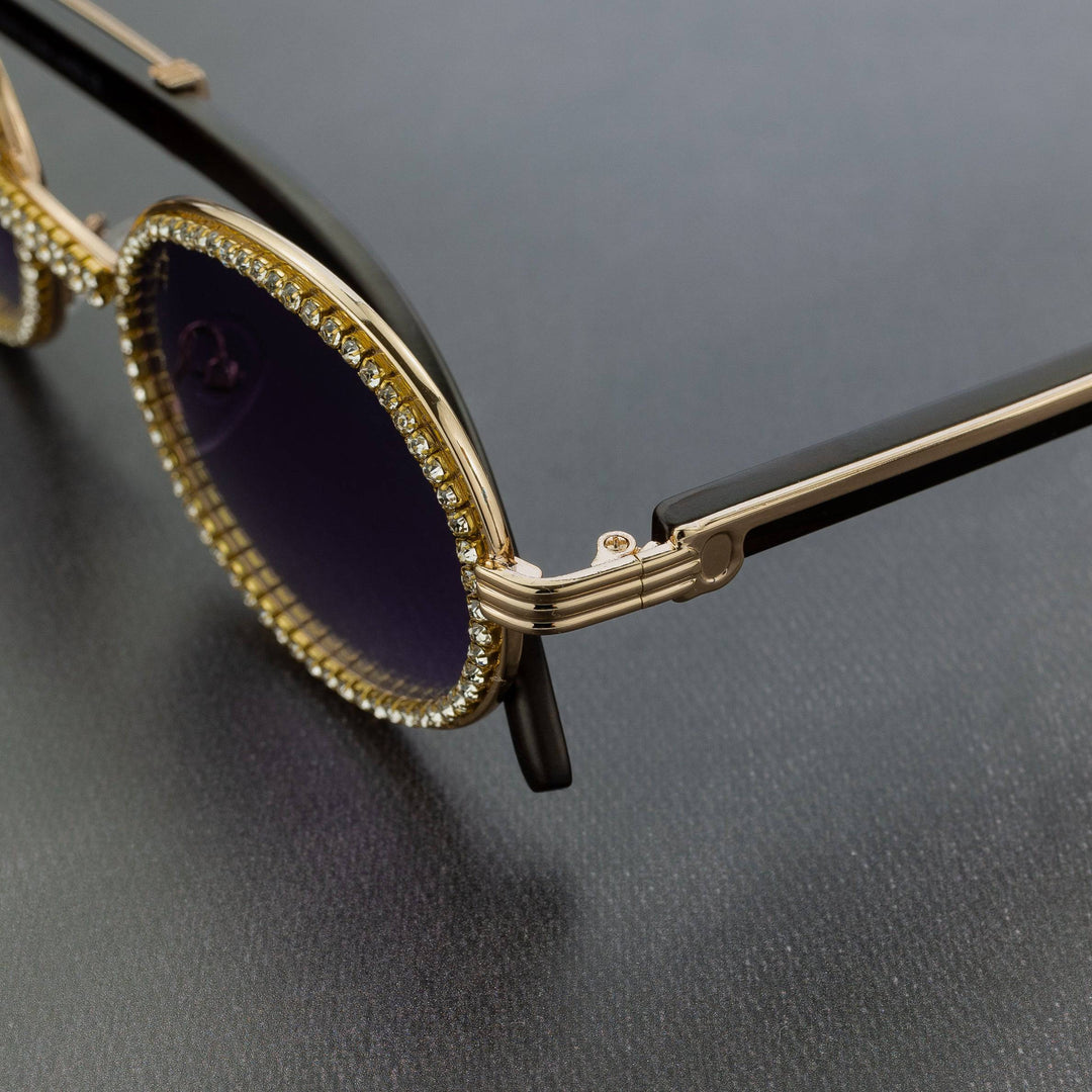 Free Iced Out Oval Glasses - Black Lens - ICECLIQUE JEWELRY