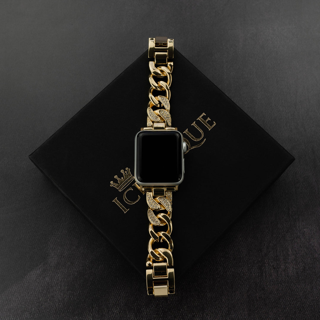 Iced Out Cuban Apple Watch Band - ICECLIQUE JEWELRY