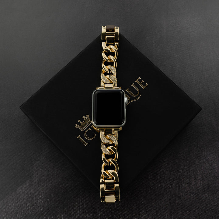 Iced Out Cuban Apple Watch Band - ICECLIQUE JEWELRY