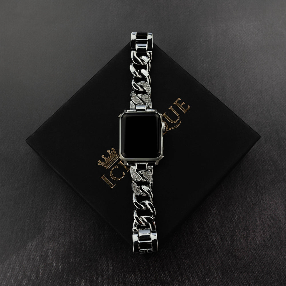 Iced Out Cuban Apple Watch Band - ICECLIQUE JEWELRY