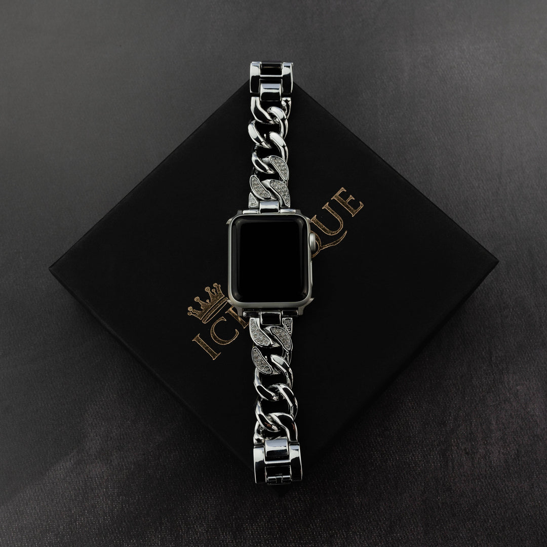 Iced Out Cuban Apple Watch Band - ICECLIQUE JEWELRY