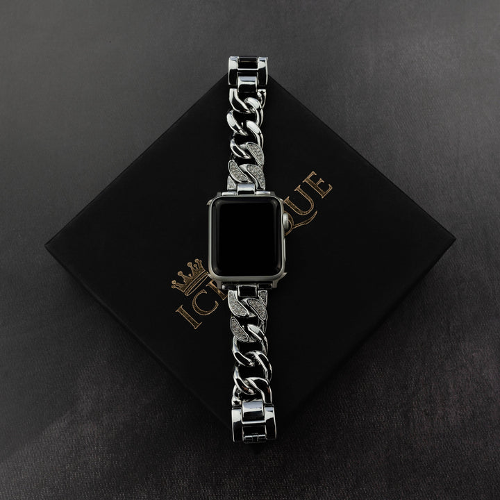 Iced Out Cuban Apple Watch Band - ICECLIQUE JEWELRY