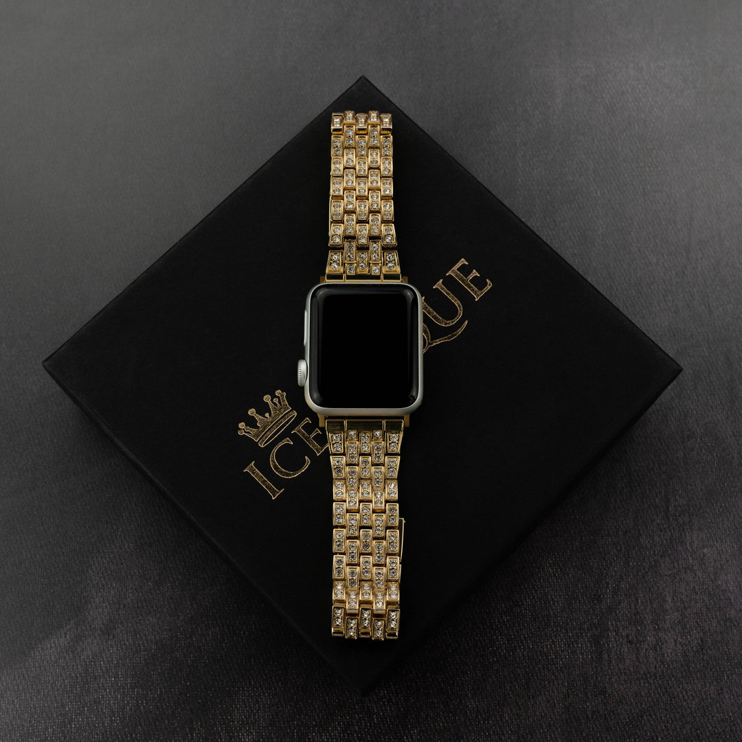 Iced Out Double Setting Apple Watch Band - ICECLIQUE JEWELRY