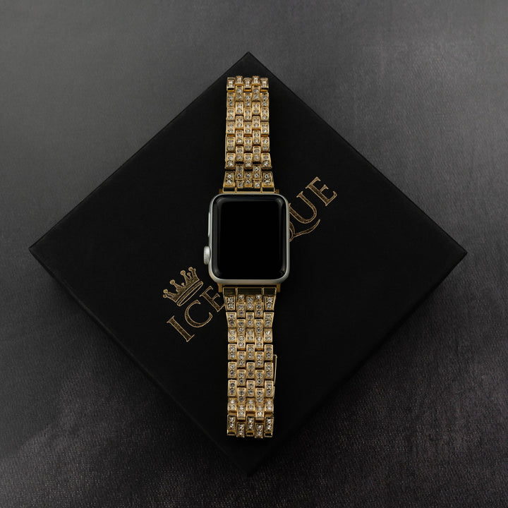 Iced Out Double Setting Apple Watch Band - ICECLIQUE JEWELRY