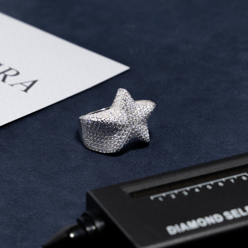 Star Ring - Moissanite & S925 - ICECLIQUE JEWELRY