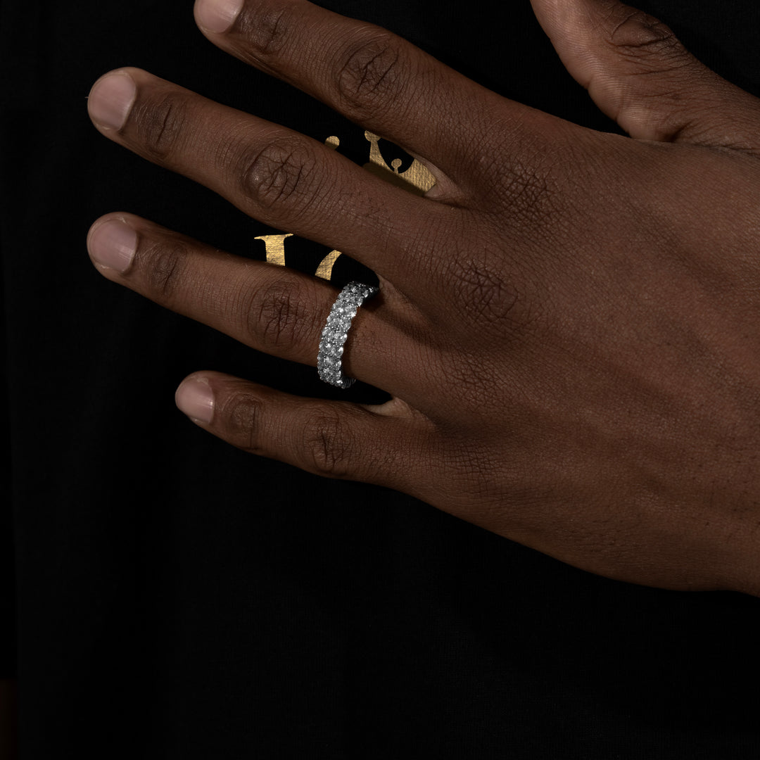 2 Row Eternity Ring - Moissanite & S925 - ICECLIQUE JEWELRY